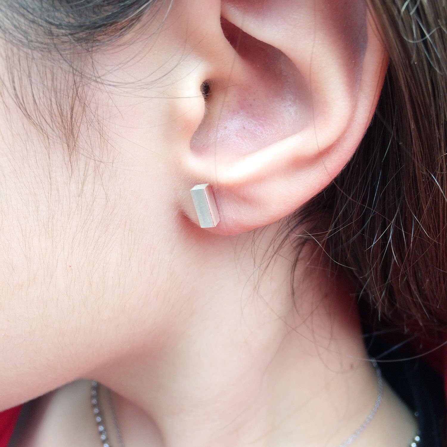Small silver bar sale earrings