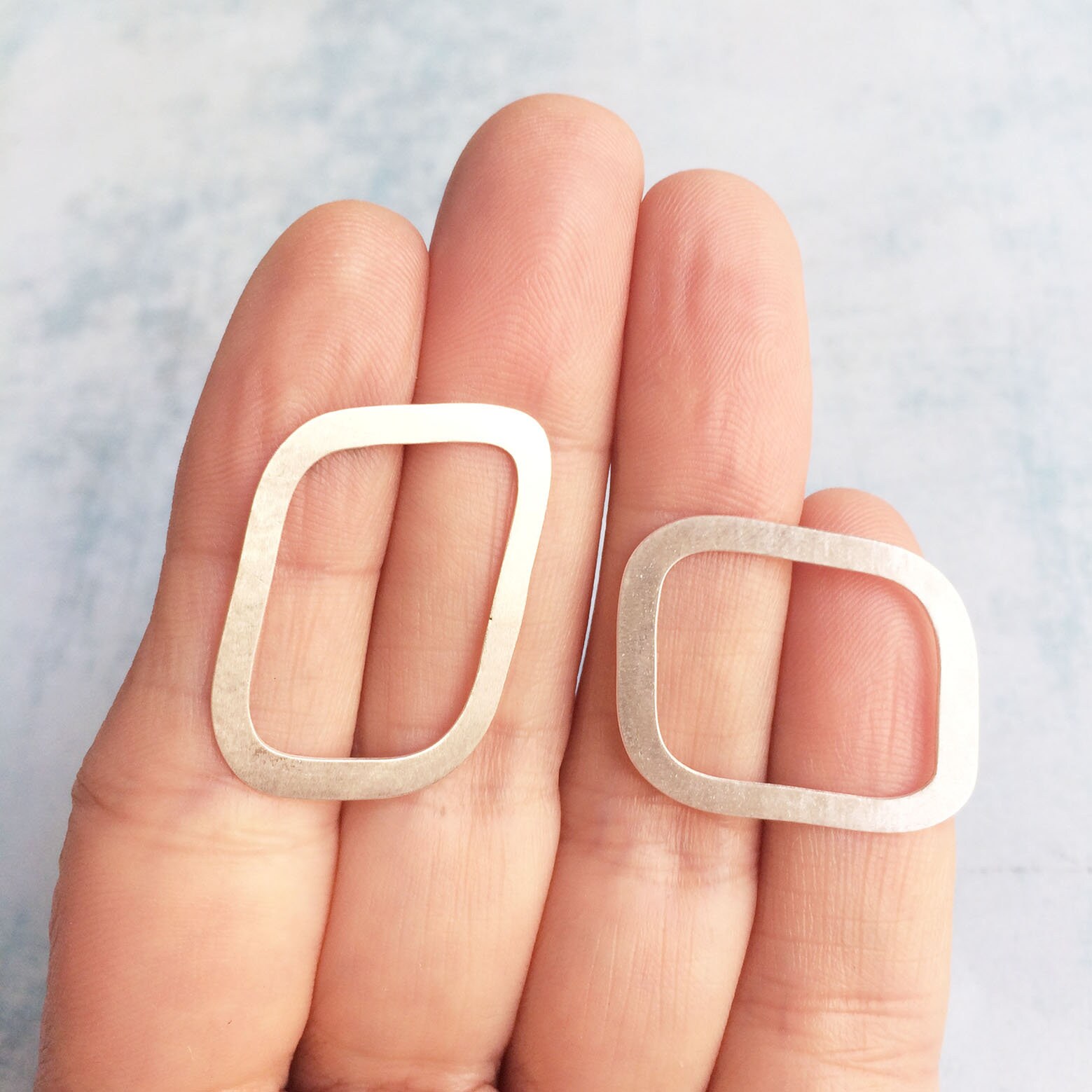 Asymmetrical silver earrings -minimalist earrings - mismatched earrings ...