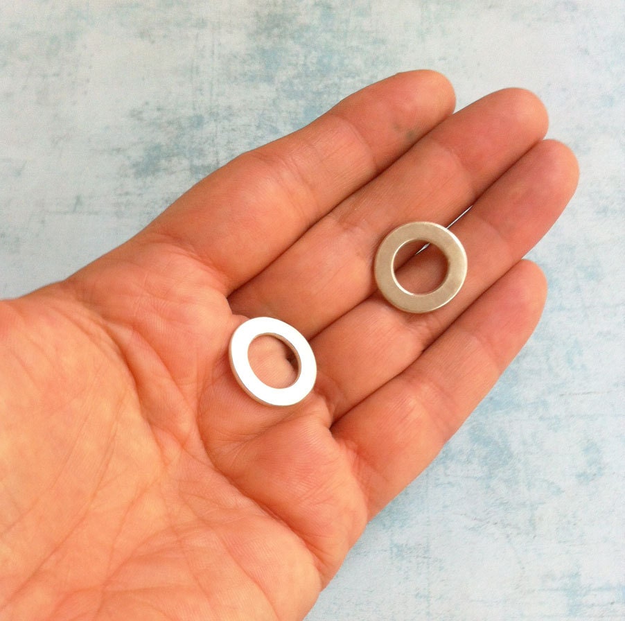 Open circle stud silver earrings geometric earrings simple circle