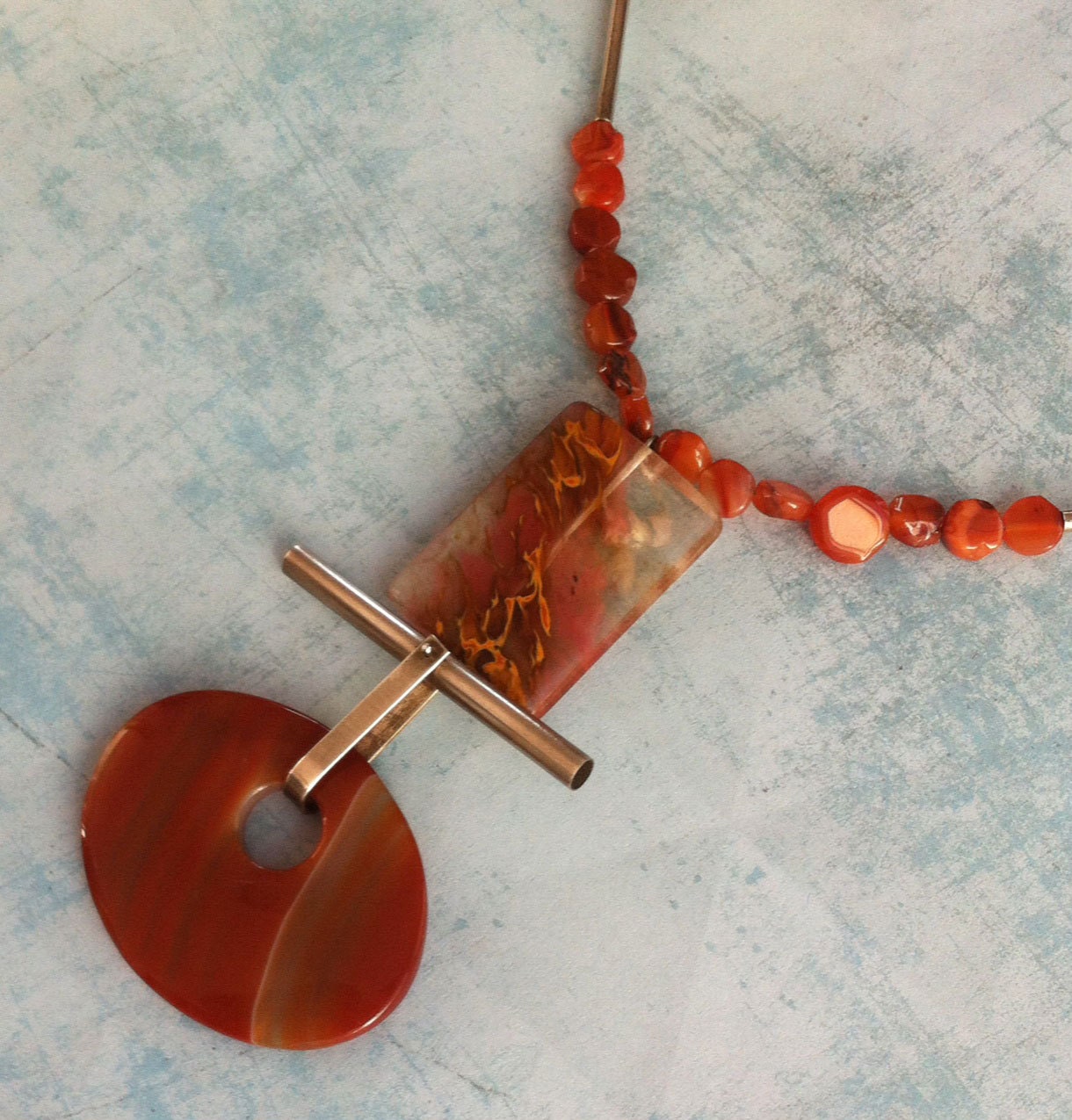 Orange 2024 agate necklace