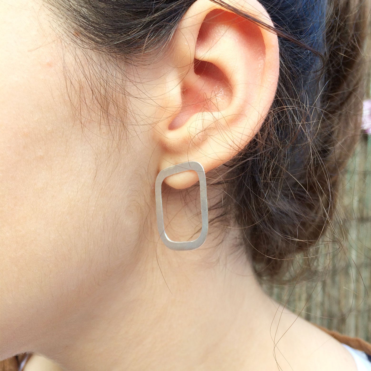 Asymmetrical silver earrings -minimalist earrings - mismatched earrings ...