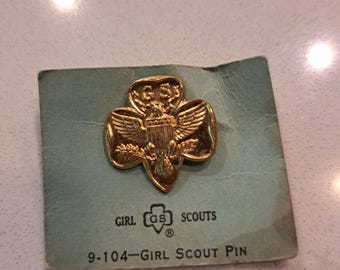Vintage Goldtone Eagle Girl Scout Pin 1940s