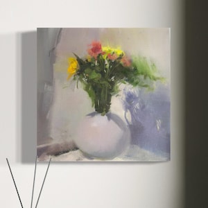 Oil Small Floral Painting, Colorful Flowers painting, Still Life Painting, Spring Wall Art Original