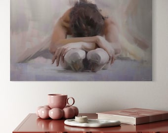 Original Impressionist Ballerina Painting Figurative Oil Artwork Ballet Dancer Wall Art Living Room Home Decor for Ballet Lover