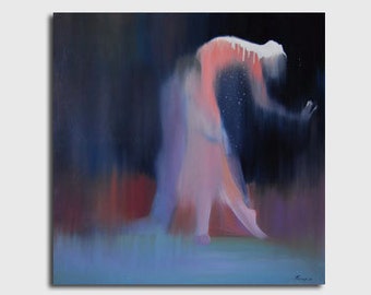 Contemporary Romantic Couple Print – Abstract Dance Wall Art for Bedroom & Modern Home Decor