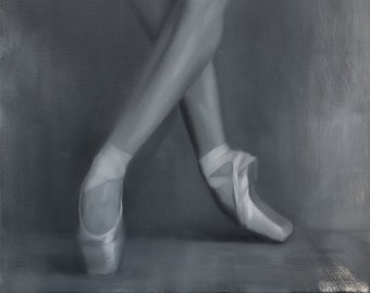 Ballet Legs Giclee Art, Ballerina Print, Ballet Slippers Art, Dancer Home Decor, White Pointe Shoes Art Print, Ballet Keepsake Gift