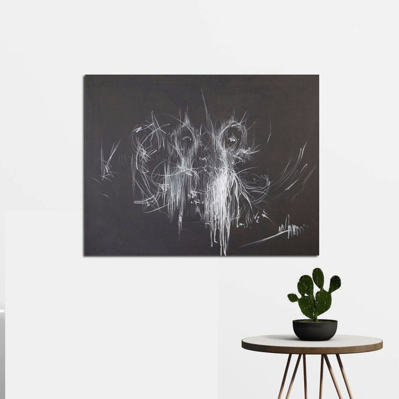 Fine ART Print, Ballerina Art, Black and White Canvas Art, Large Wall Art, Abstract Dancer Print image 3