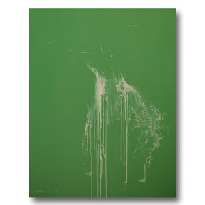 Large wall art canvas, Gift for Her Giclee print, Minimalist art print, Modern dance art, Green canvas art, Ballet dancer gift