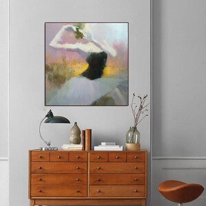 Mid Century Wall Art Canvas, Large Painting Print, Contemporary Art Print, Dance Painting, Modern Art Canvas image 2