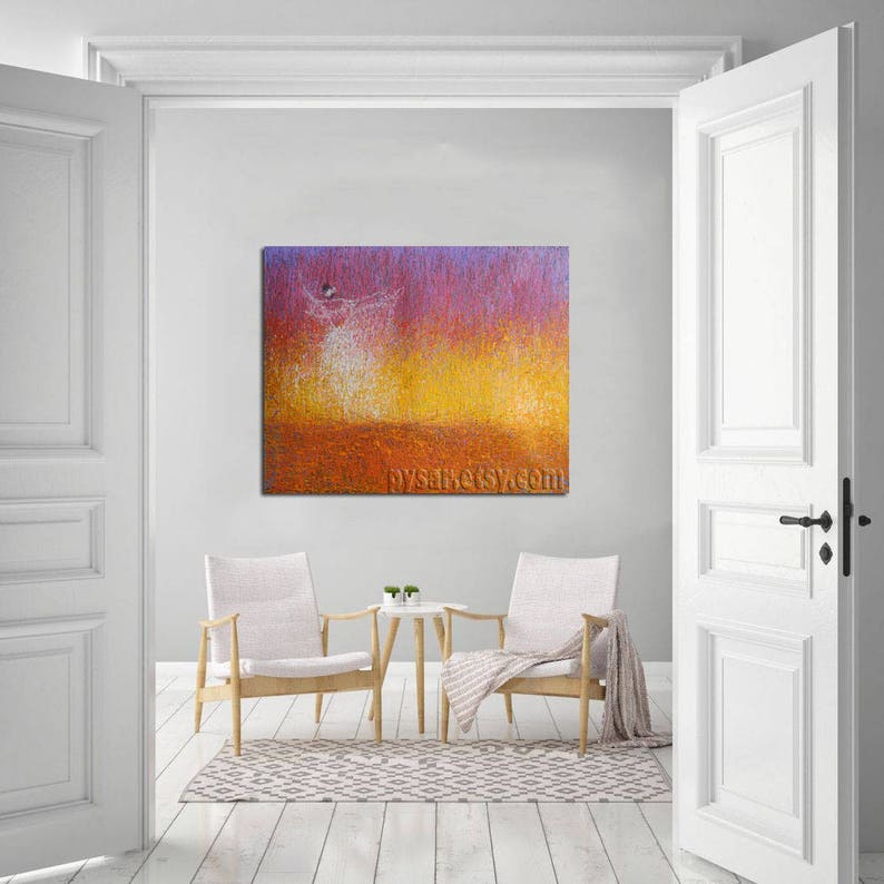 Abstract Ballet Print, Golden Wall Art Poster, Large Canvas Art Giclee Print, Dancer Gift image 3