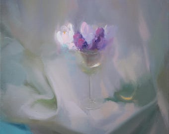 Abstract Oil painting, Spring flower painting on canvas, Original Floral Painting by Yuri Pysar