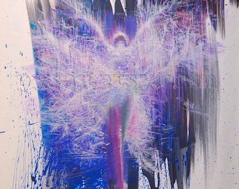 Wedding Gift, Purple Butterfly Print, Dancer Artwork Abstract Wall Print on Canvas Dancing Angel