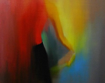 Vibrant Oil Painting, Abstract Art Painting, Woman Back, Ballet Dancer Artwork, Canvas Wall Art
