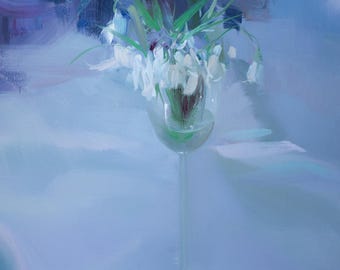Abstract Oil painting, Spring flower painting on canvas, Original Floral Painting by Yuri Pysar