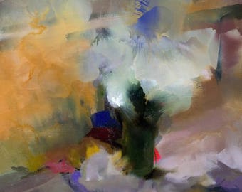 Contemporary Abstract Painting , Colorful art Original Artwork Canvas Painting Flower Art