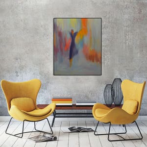 Gift for Her Large Wall Art Canvas, Fine Art Print, Modern Dancer Woman Canvas Print, Colorful Painting Print image 5