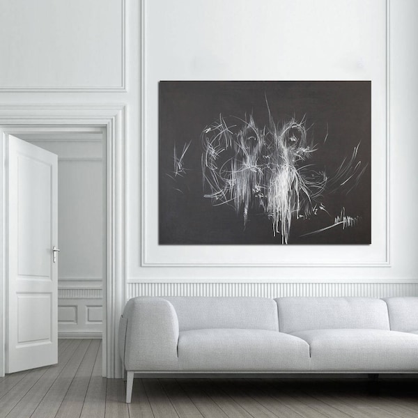 Dance Recital Gift, Abstract Dancer Print, ART Print, Ballerina Art, Black and White Canvas Art, Large Wall Art,