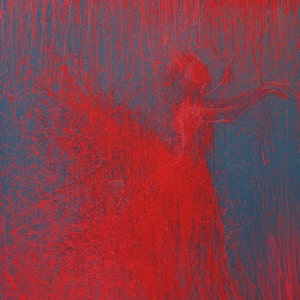 Ballerina print, Red wall art canvas, giclee print, Contemporary art print dancer art canvas, Figurative acrylic painting print