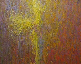 Acrylic Painting Ballerina, Large Contemporary Artwork, Abstract Art Gold, Modern Original Painting