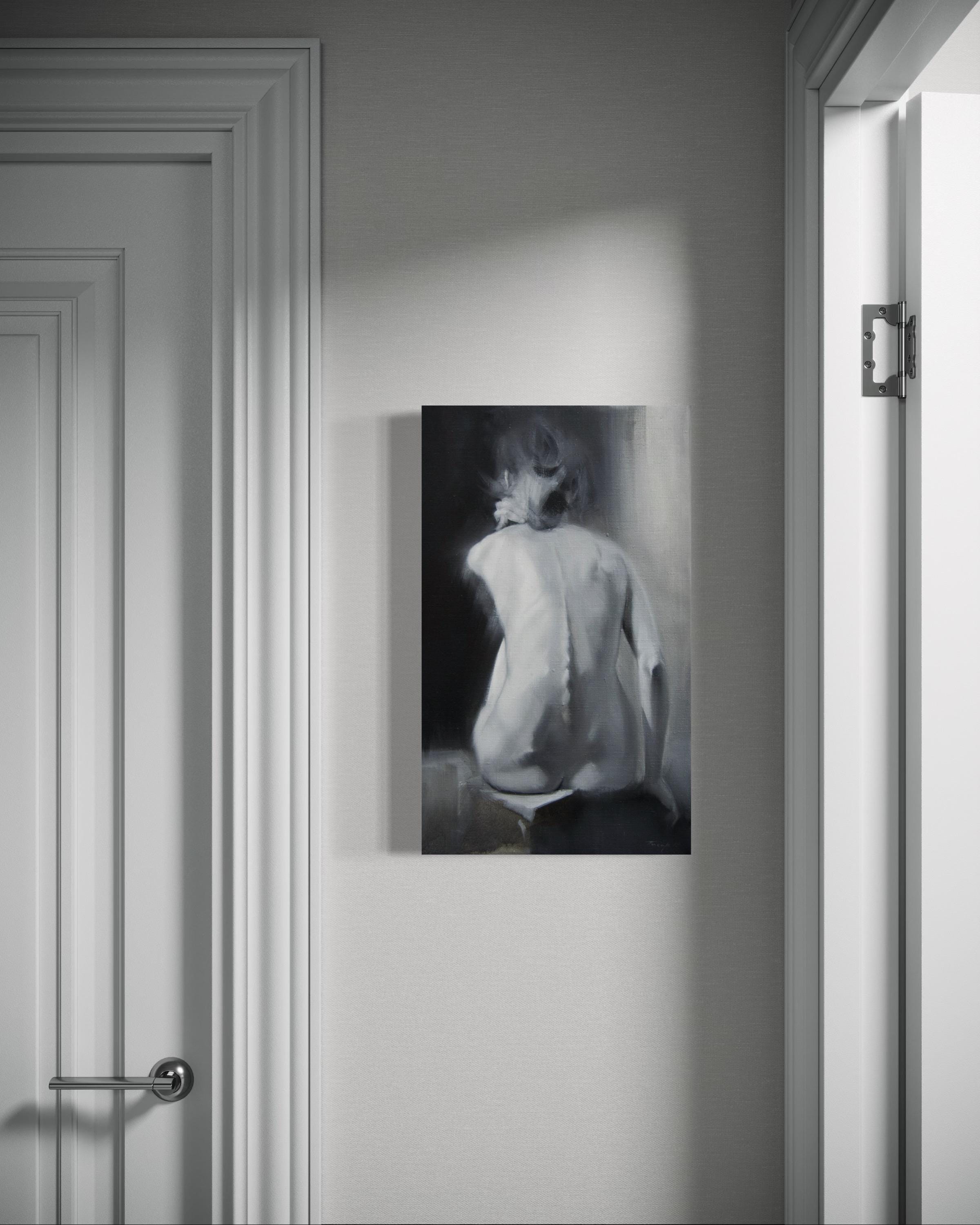 水墨画　裸女　張志中画　中国　絵画　女　裸　白黒　大きい 水墨画裸女張志中画中国絵画女裸白黒大きい