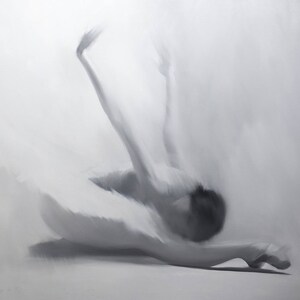 Gift for Her, Swan Giclee Print on Canvas, Stretched Fine Art Print, Black and White Wall Art, Contemporary Ballet Dancer Print Gift for Her