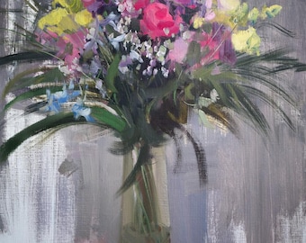 Regalo para mamá | Arte floral | Naturaleza muerta moderna / Impresión artística giclée / Naturaleza muerta floral / Decoración de pared botánica brillante