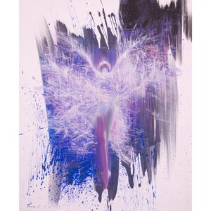 Wedding Gift, Purple Butterfly Print, Dancer Artwork Abstract Wall Print on Canvas Dancing Angel