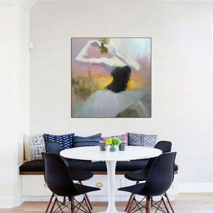 Mid Century Wall Art Canvas, Large Painting Print, Contemporary Art Print, Dance Painting, Modern Art Canvas image 3