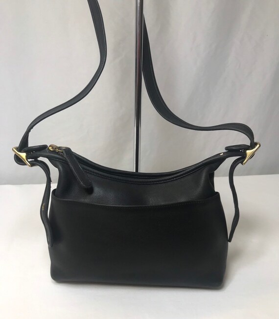 coach small black leather shoulder bag
