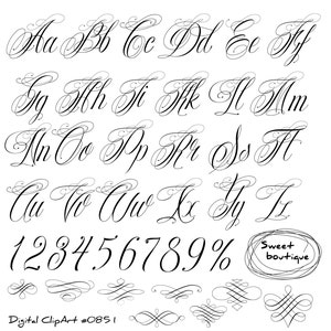 Handwritten alphabet Calligraphy Alphabet clip art | Etsy