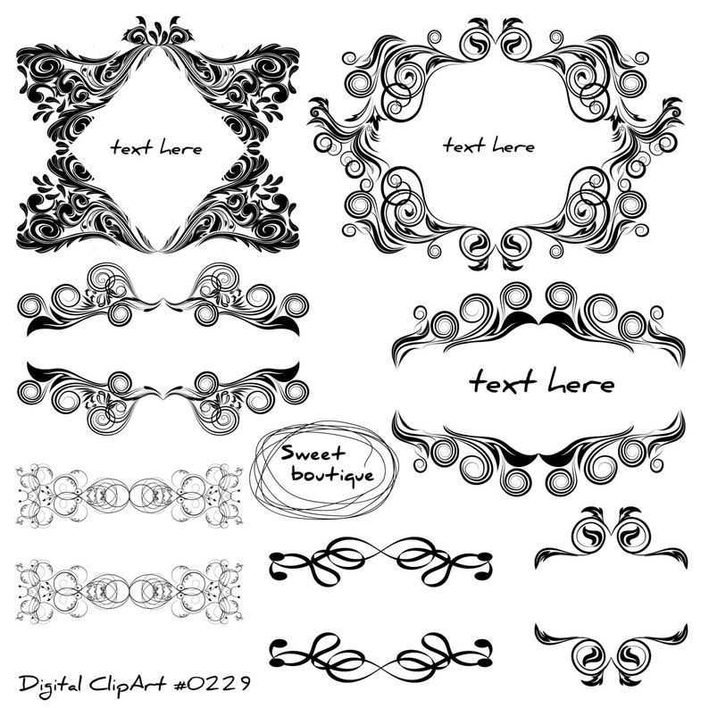 Black Digital Frames Clip Art Clipart Sbook