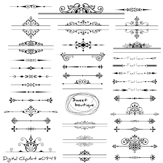 Download Page Decoration Digital Text Dividers Wedding Dividers Etsy
