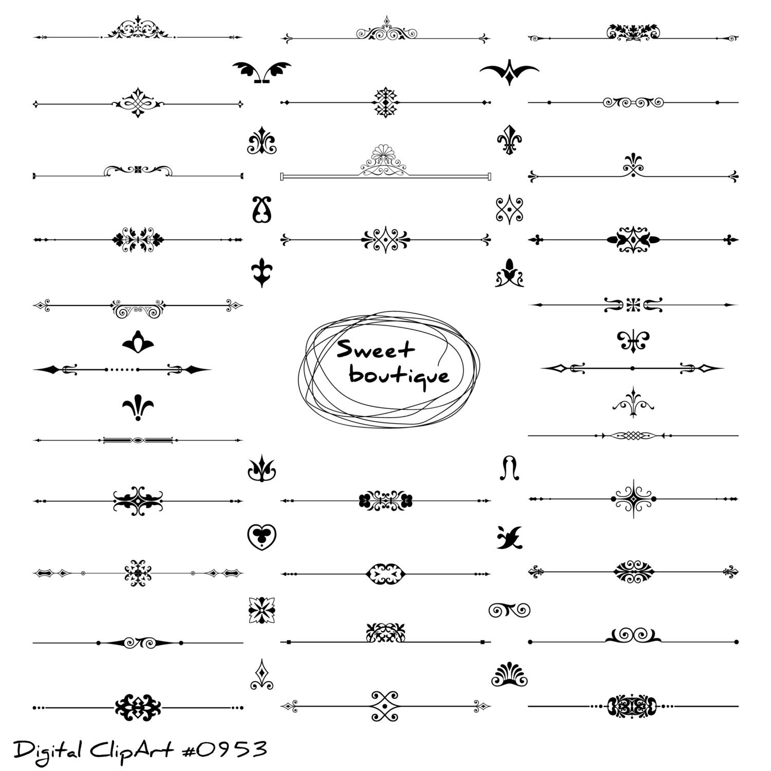 Digital text dividers Wedding dividers Digital Clip art Etsy