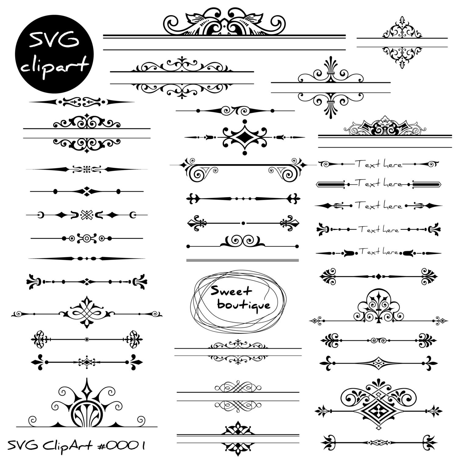 SVG Wedding dividers Page decoration Digital text dividers Etsy