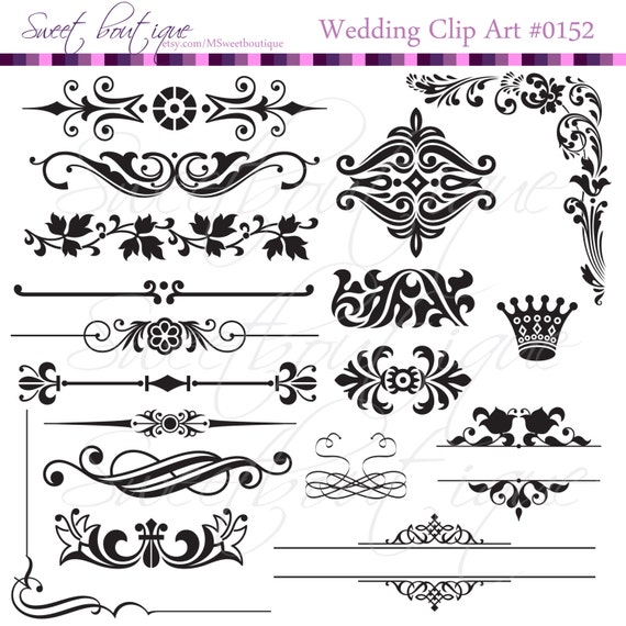 Digital Clipart Scrapbooking Digital Frames Wedding Decoration Etsy