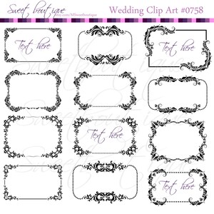 Floral Frame Ornaments Decoration Graphics Border Vintage Flourish Classic Wedding Clipart Transparent Background Label Tag 0507