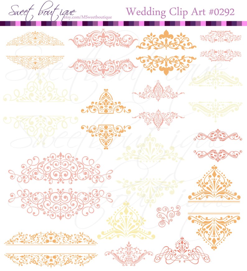17 Pink Orange Beige Digital Colored Label Frames Borders For Image 0