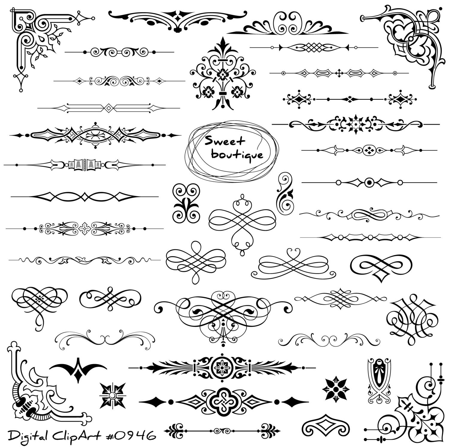 Digital text dividers Wedding dividers Digital Clip art Etsy