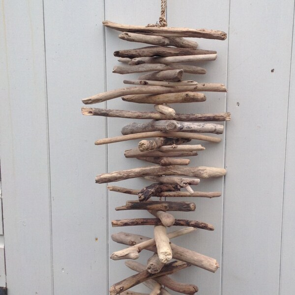 Driftwood Hanging; seaside garden