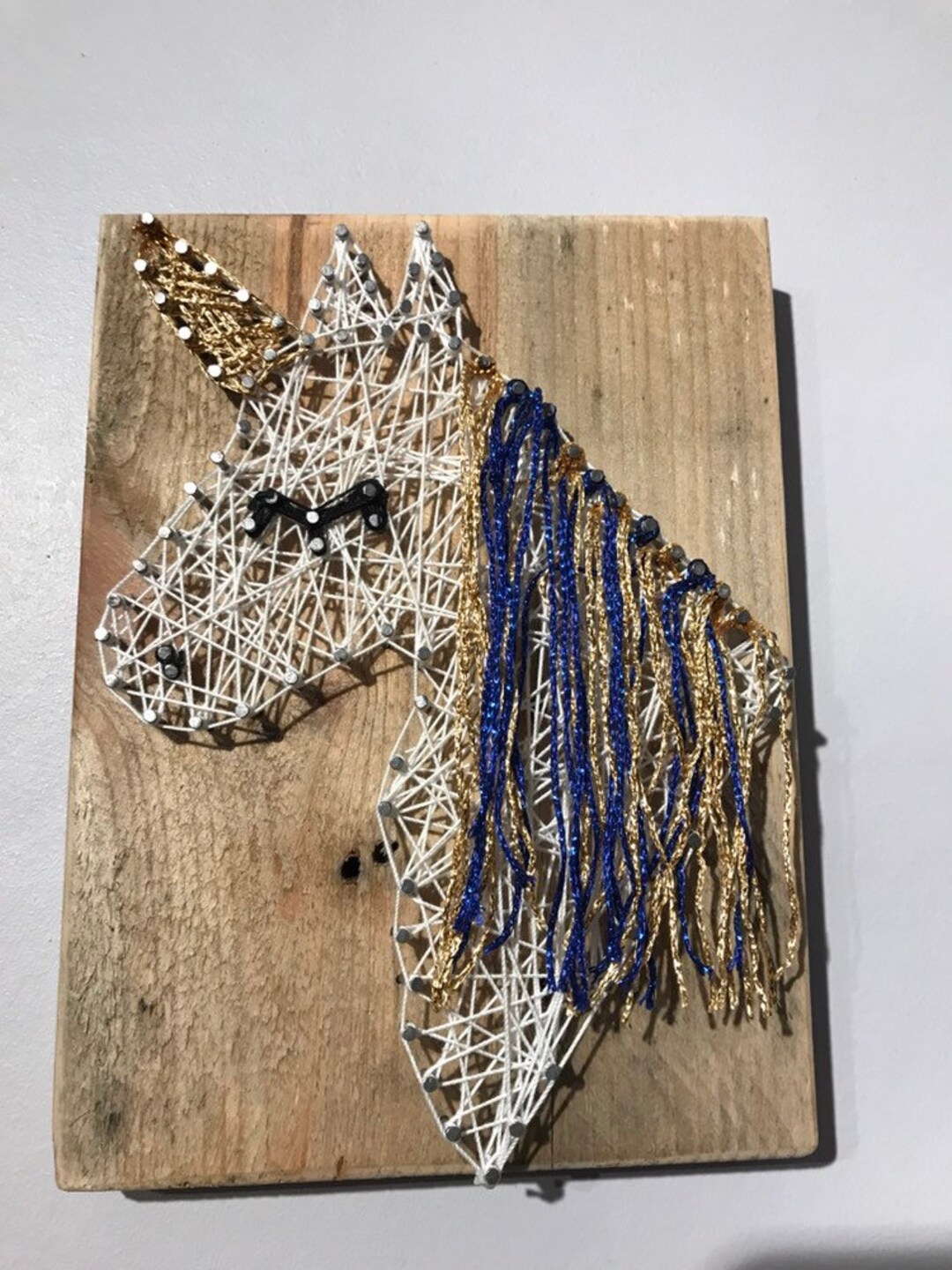 Upcycled Wooden String Art Unicorn Etsy UK