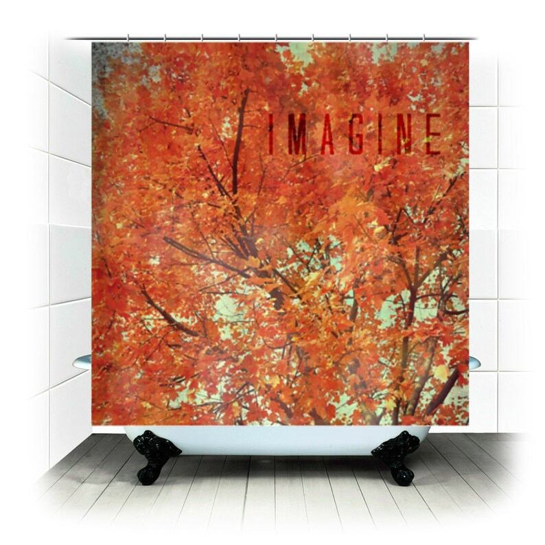 Shower Curtain Imagine autumn fall orange leaves Etsy