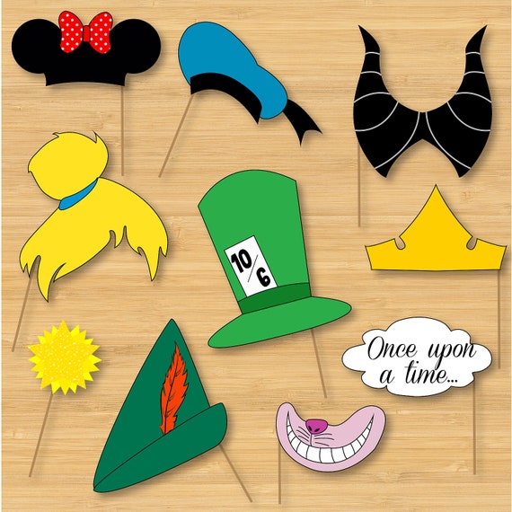 Disney Photo Booth Props Mickey Mouse Disney Princess Etsy