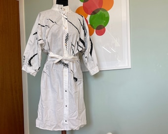 Vintage katoenen jurk Vuokko Marimekko: jaren 70 Fins design (XS-M)