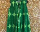 Vintage Marimekko Printex tunic dress 1960s Finland Scandinavia Fits Small - Medium Green A-line