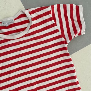 Vintage MarimekkoT-shirt Child Finland / Size 100 cl, fits children up to approx 4 year / Red White stripes