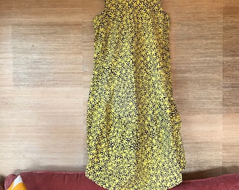 Sällsynt vintage Marimekko Kukka klänning | Annika Rimala 1965 | 1960-tals gul & svart | Storlek 38 | Finland