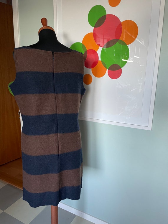 Marimekko Vintage Wool Dress  / Size Medium  / Bl… - image 6