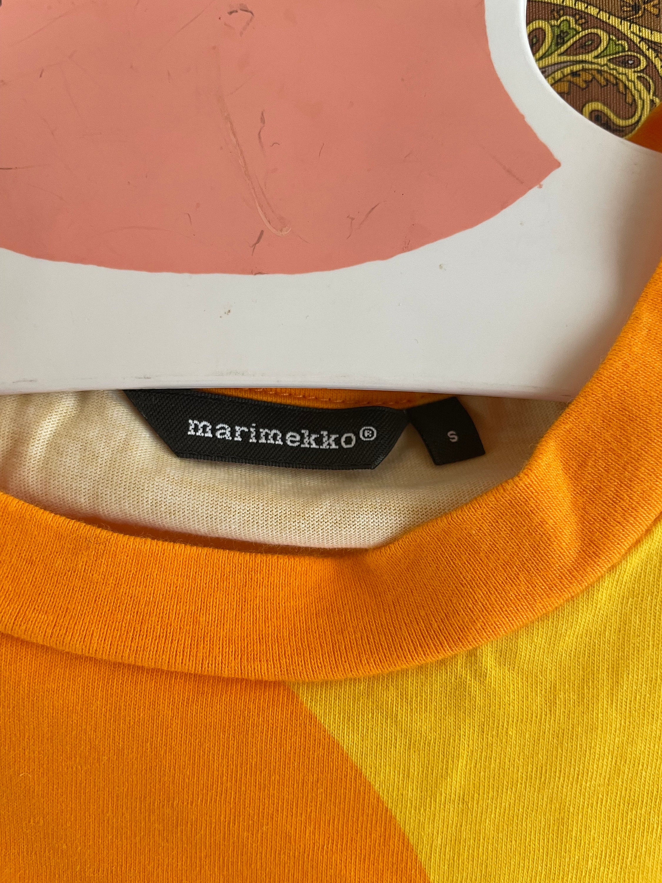 Marimekko Dress in Well Known Pattern / Maxi Dress Model Orange Yellow ...