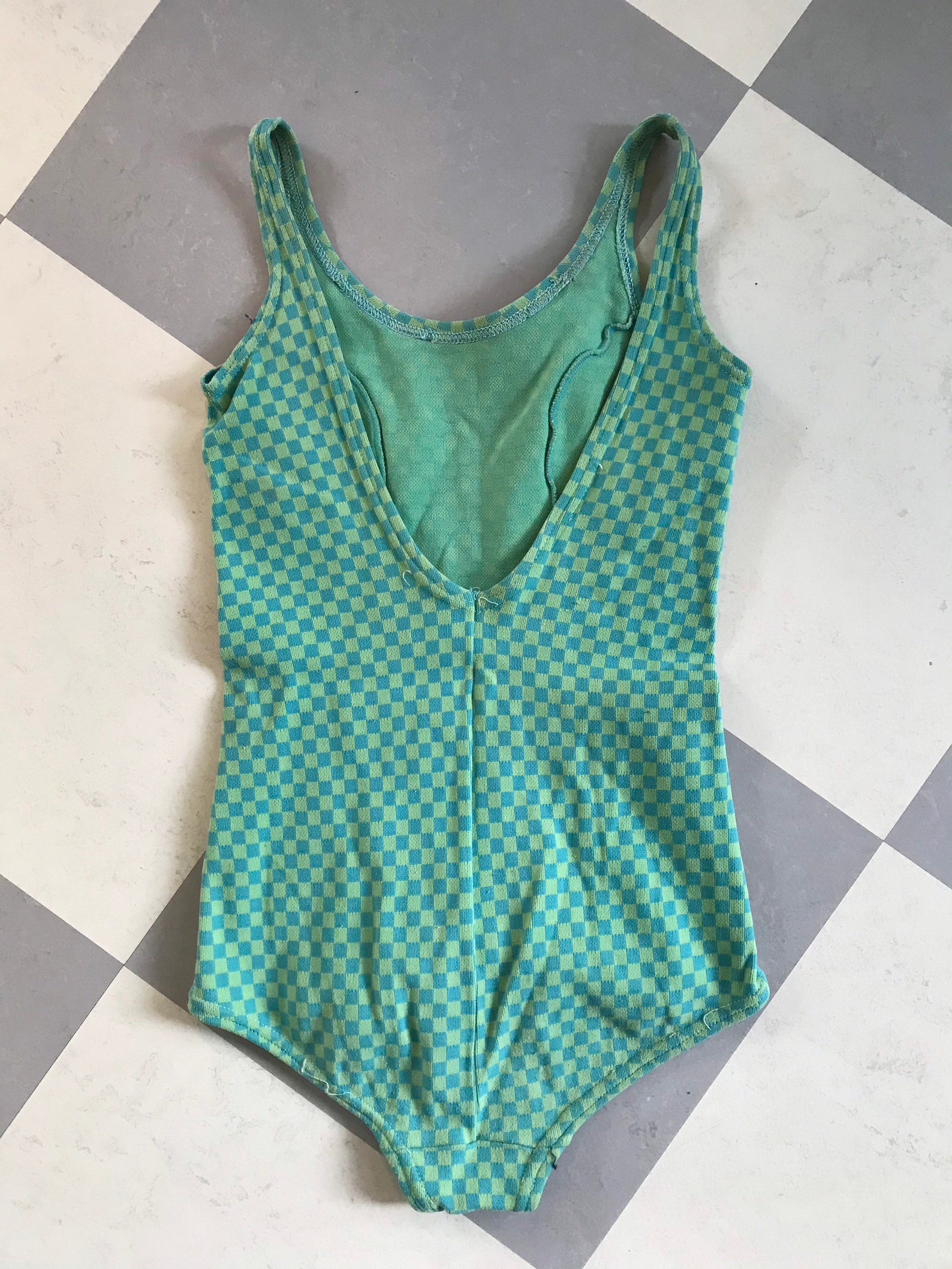 Vintage Child Swimsuit / 150cl / 1960's Green Turquoise - Etsy