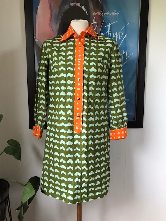 Vintage Marimekko Shirt Dress / Size 38, Small-Med